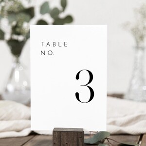 Wedding Table Numbers Printable, Table Numbers Template, Calligraphy ...