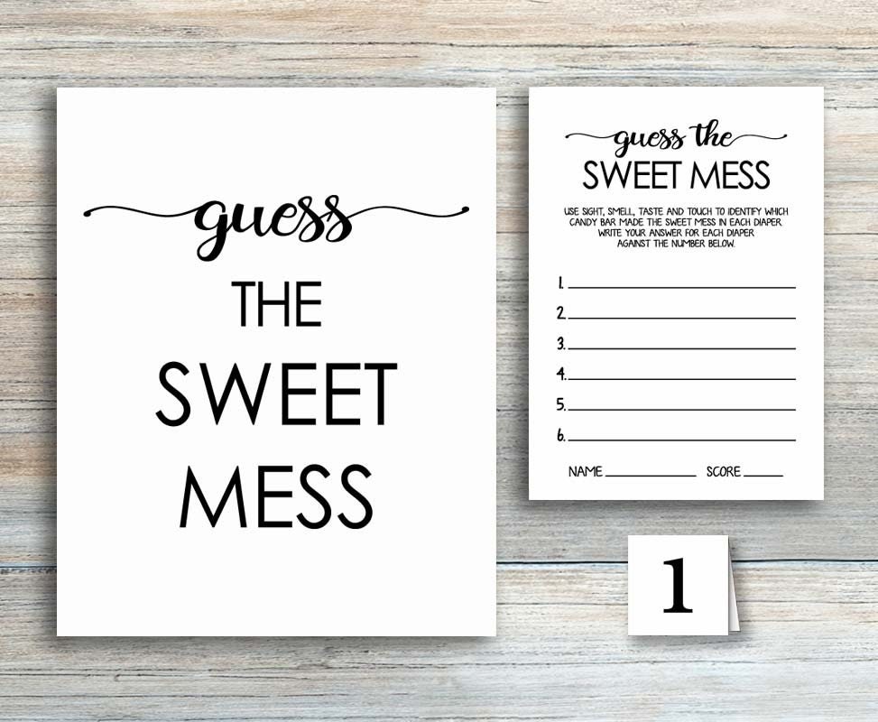 thumbnail image 2 of Guess The Sweet Mess Baby Shower Game - Dirty Diaper Candy Guessing Game 2 of 13