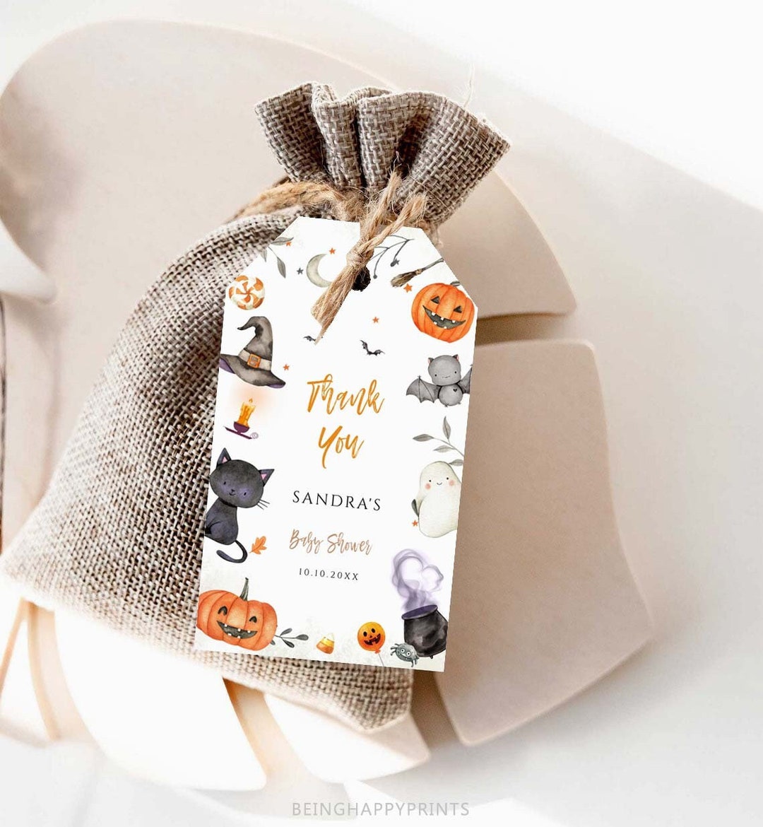 Editable Halloween Favor Tag Boo Gift Tags Costume Party Trick or Treat ...