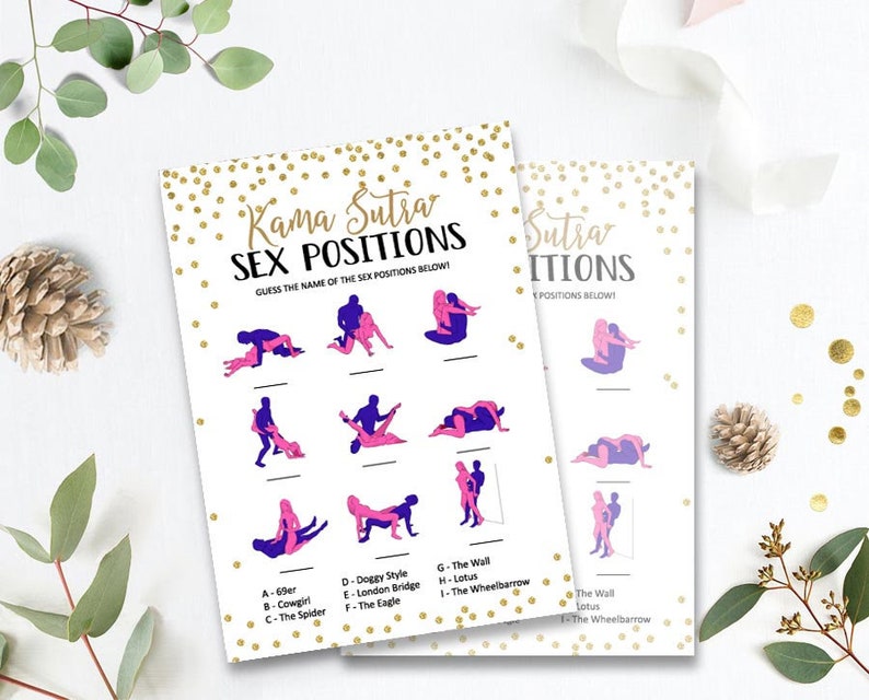 Sex Positions Game Bachelorette Party Games Bridal Shower Etsy