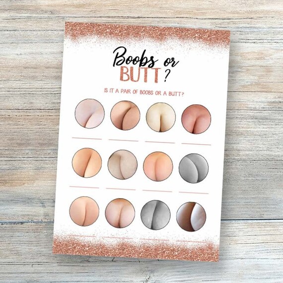 Booba Sexy Download Hd - Boobs or Butts Baby Shower Game Boob or Butt Rose Gold Baby - Etsy