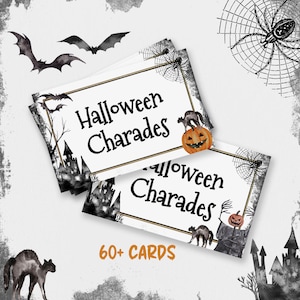Halloween Games, Halloween Charades, Halloween Party Games, Printable Halloween Games Download, Halloween Kids Adult Charades invitation h21