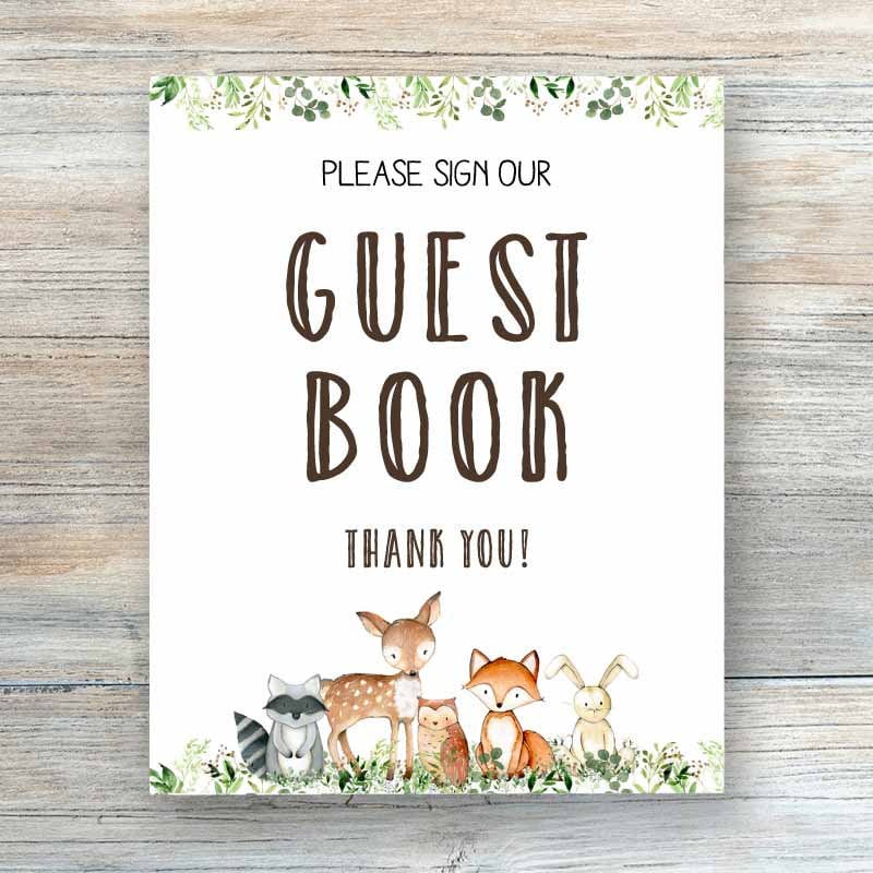 Baby Shower Guest Book Sign Printable Party Guest Book Sign Etsy