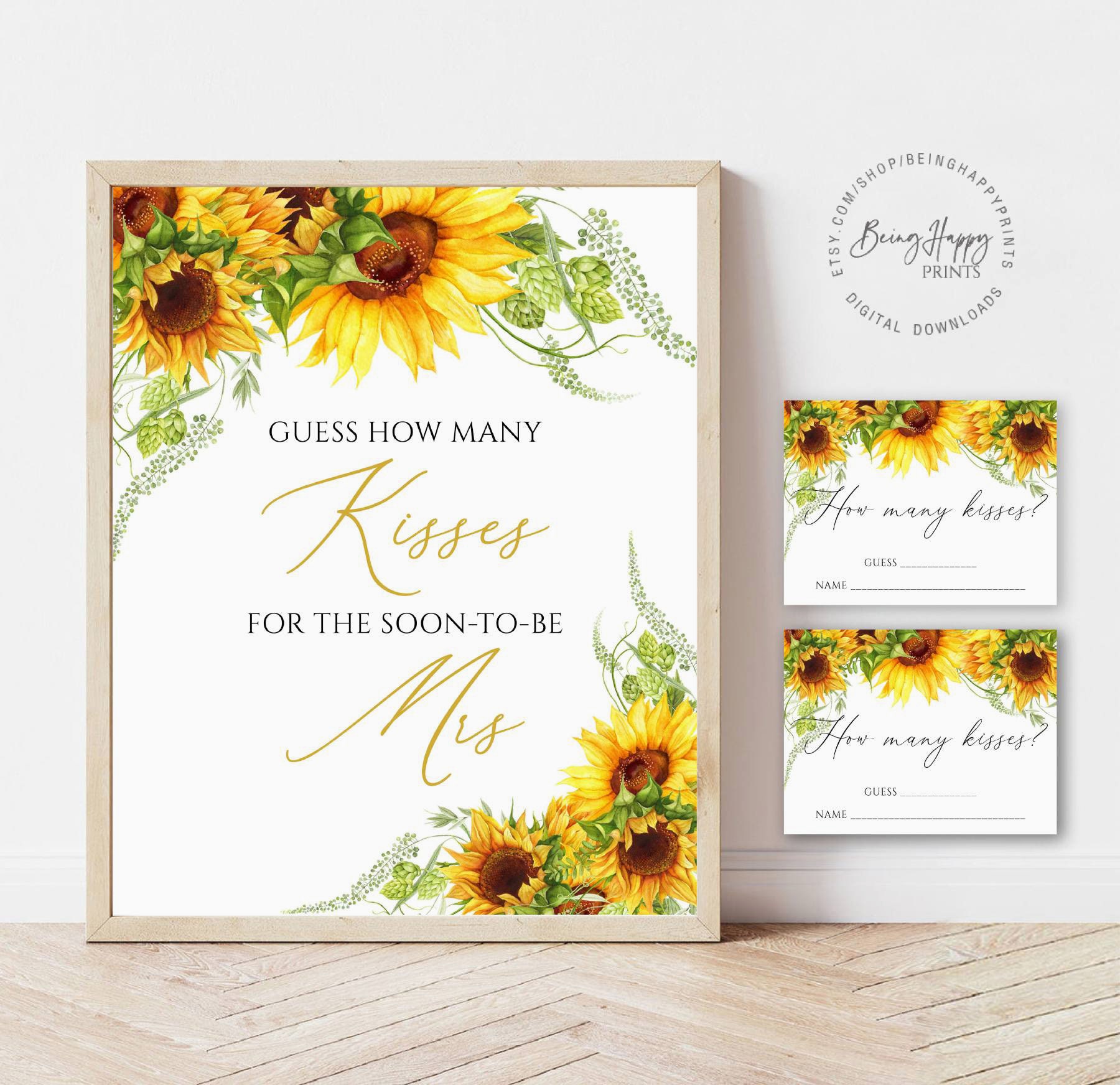 Sunflower Bridal Shower Games Printable Bridal Shower Games - Etsy