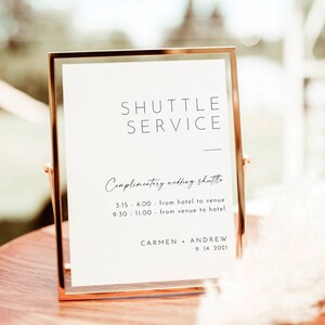 Wedding Shuttle Service Sign Template (PDF & JPEG) - Etsy
