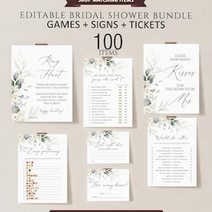 Ensemble d'invitation de mariage de verdure, modèle d'invitation de mariage floral, suite d'invitation de mariage floral, téléchargement d'invitation de mariage d'eucalyptus image 7