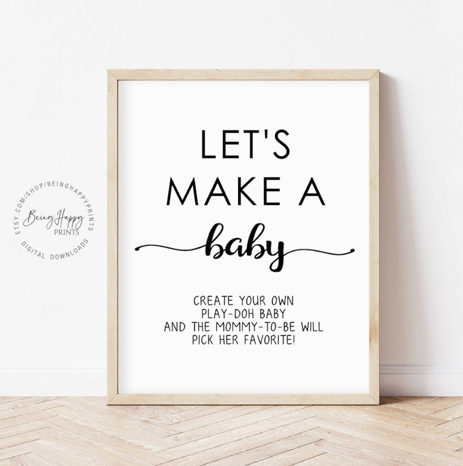 Lets Make A Baby Game Play Doh Baby Shower Game Printable Etsy