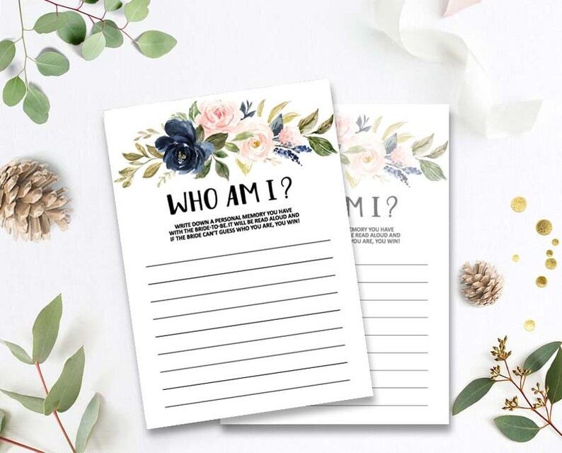 Memory with the Bride Bridal Shower Games Floral Who Am I Bridal Shower Games Printable Bachelorette Party Game oq189 Bridal Shower Game