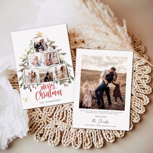 Editable Merry Christmas Photo Card Template (Digital Download)