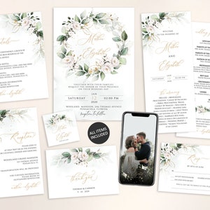 Printable Wedding Invitation Set Template Download, Wedding Invitations ...