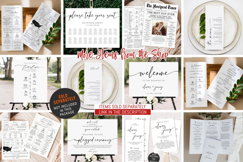 Newspaper Wedding Program Template, Editable Wedding Infographic, Unique Wedding Program, Printable Wedding Timeline, Wedding Word Search image 6