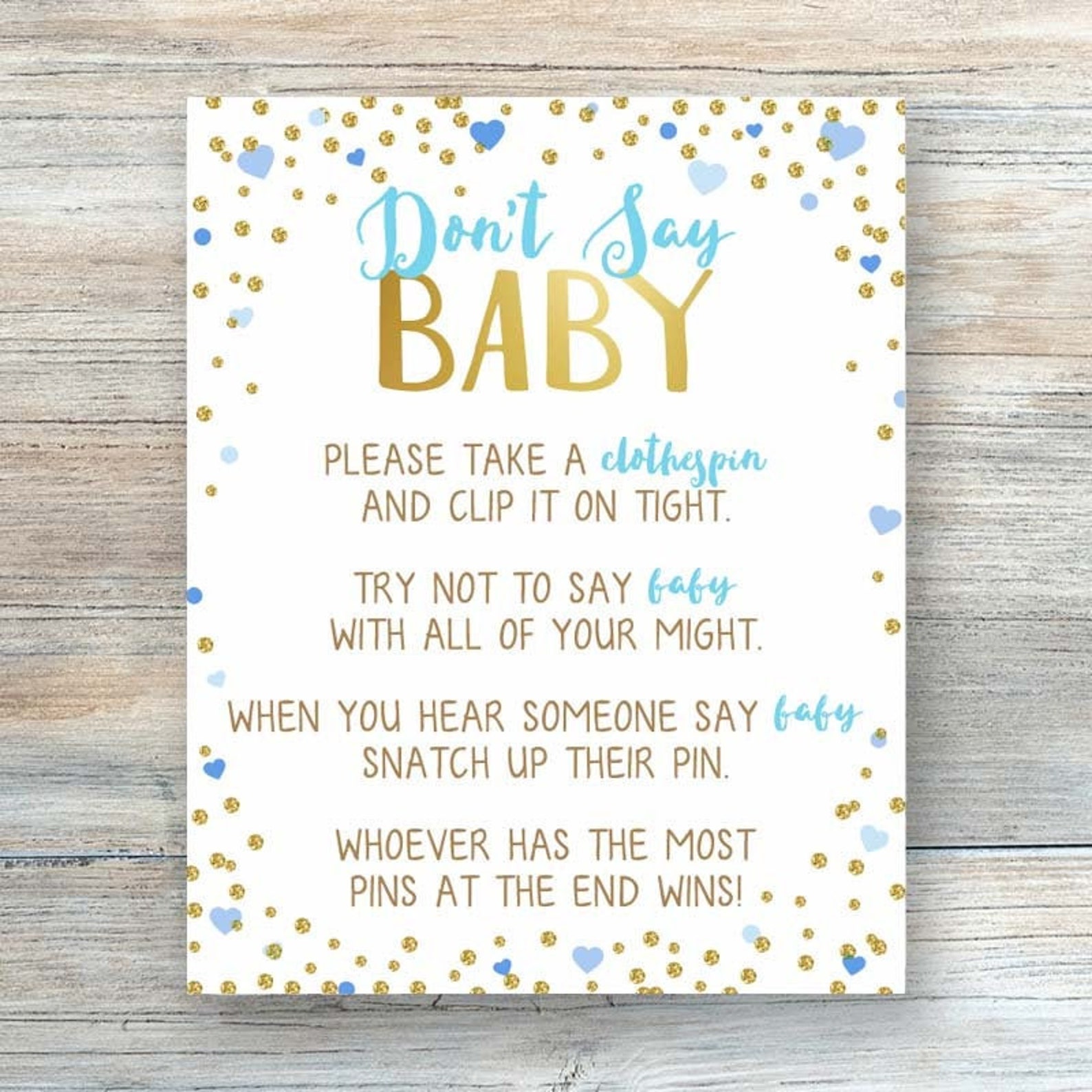Blue Don't Say Baby Don't Say Baby Sign Printable Etsy