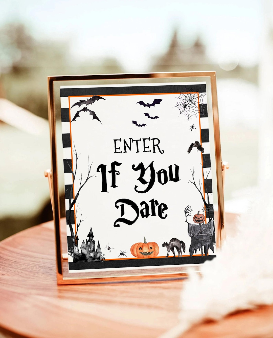 Enter If You Dare Sign Halloween Party Sign Halloween Decor - Etsy