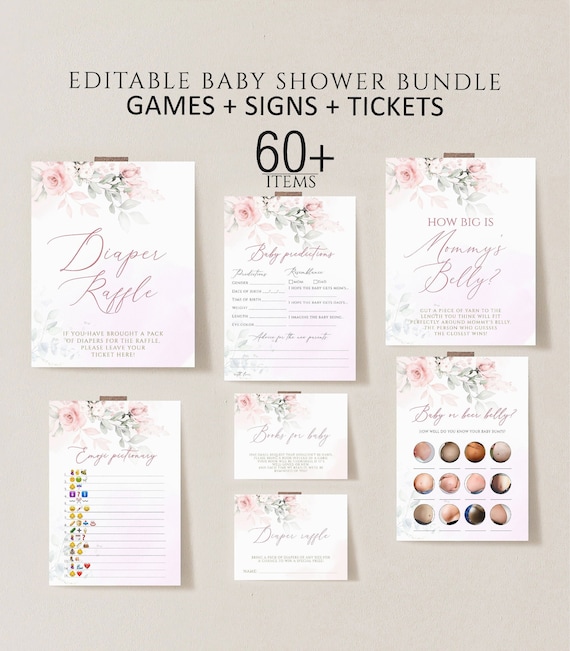 Editable Baby Shower Games Printable Baby Shower Games - Etsy