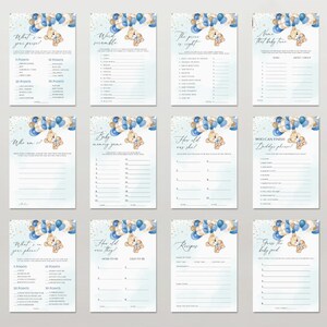 Boy Baby Shower Games Printable, Editable Baby Shower Games Bundle ...