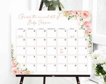 Rosa Blumen Baby Geburtsdatum Kalender, Guess Baby Geburtsdatum, Guess Baby Geburtstagskalender, Guess Baby Geburtstag, Baby Voraussage, Fälligkeitsdatum Spiel