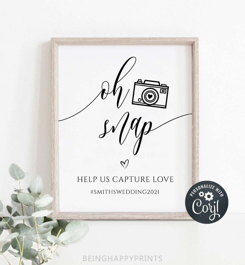 Hashtag Sign Instant Download Oh Snap Wedding Sign Printable Wedding Reception Sign Wedding Instagram Sign Wedding Hashtag Sign Yv276 Invitations Announcements Paper Party Supplies Commentfer Fr