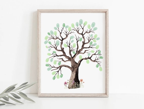 Fingerprint Family Tree Spring Blossom Family Fingerprint Tree