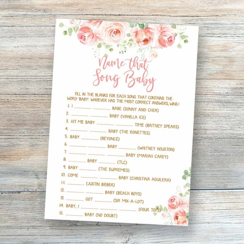 Name That Baby Song Instant Download Baby Shower Games Etsy