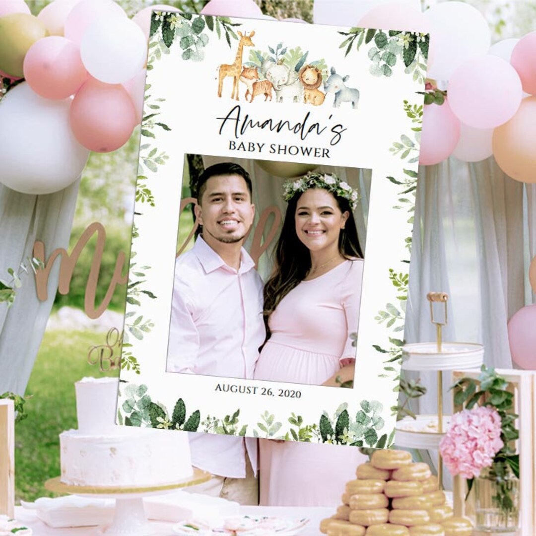 Safari Baby Shower Photo Booth Frame Baby Shower Photo Frame Etsy