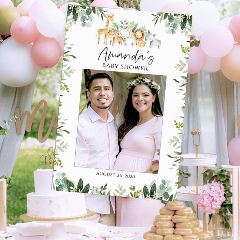 Safari Baby Shower Photo Booth Frame Baby Shower Photo Frame Etsy