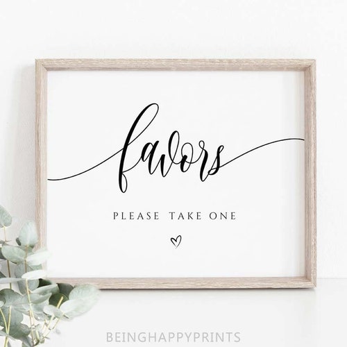 Wedding Favors Sign Printable Wedding Favor Sign Template - Etsy