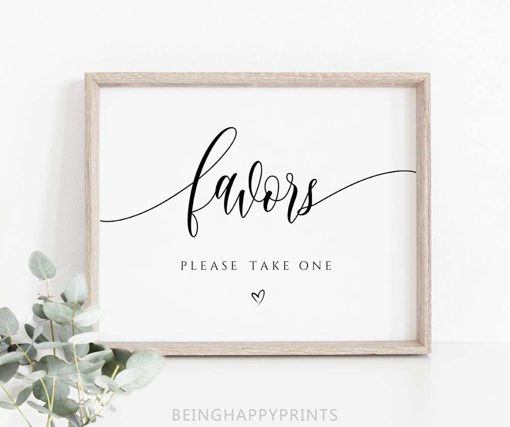 Wedding Favors Sign Printable Wedding Favor Sign Template | Etsy
