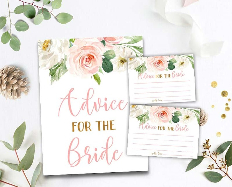 Advice for the Bride Cards Bridal Shower Advice Cards Bridal Etsy