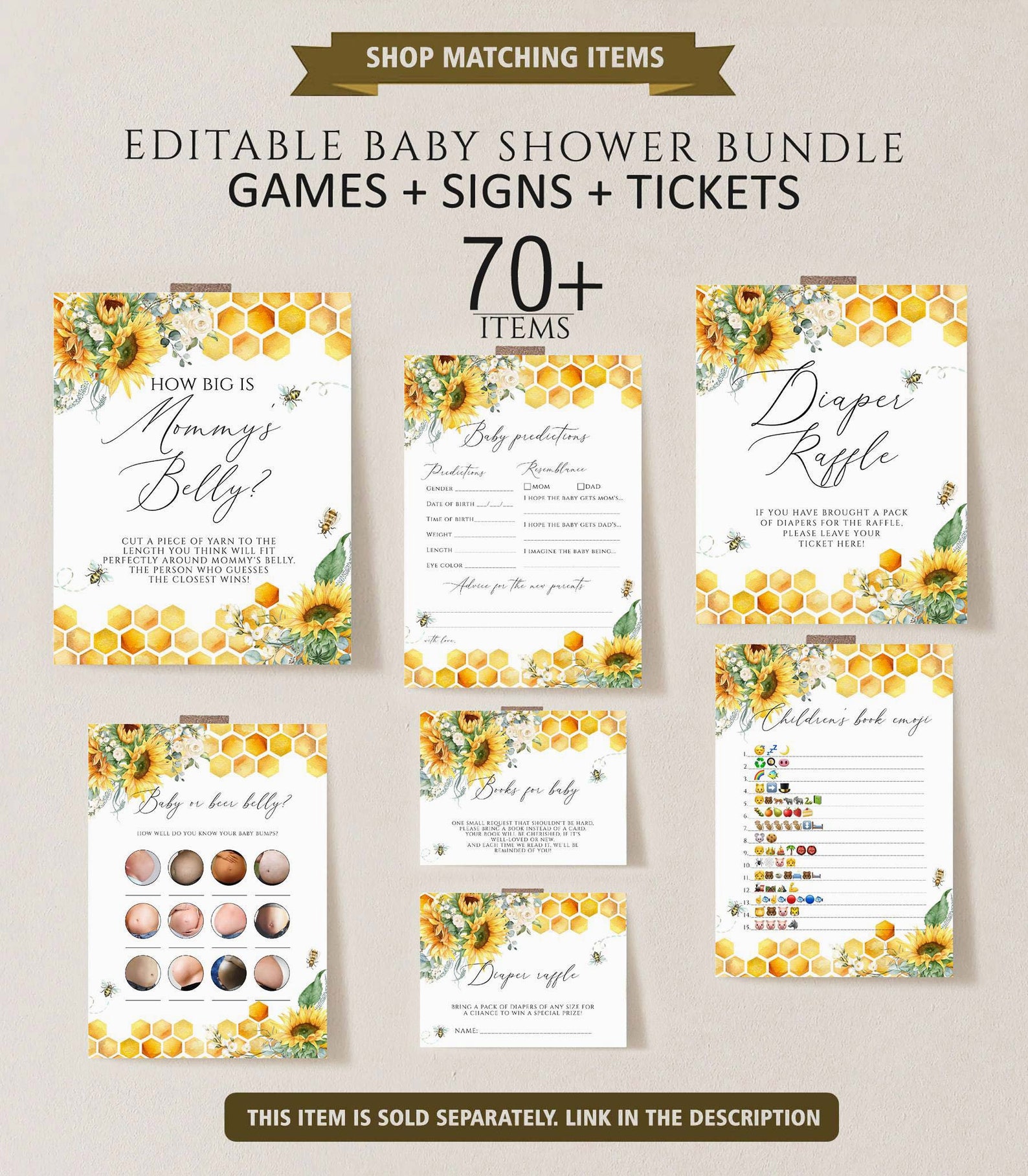 Editable Sunflower Bee Baby Shower Welcome Sign (digital Download) - Etsy