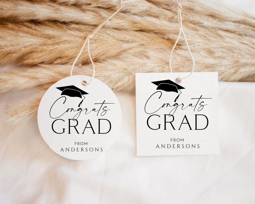 Editable Graduation Favor Tag Template, Printable Grad Party Tag ...