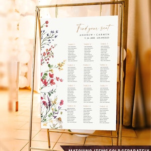 Wildflower Wedding Invitation Set, Printable Wedding Invitation template, Wedding invitation, Editable Floral Wedding Invite, Wedding suite image 3