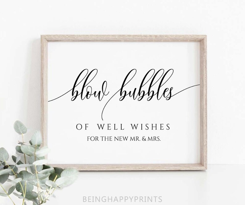 Blow Bubbles Wedding Sign Template Wedding Sign Printable - Etsy