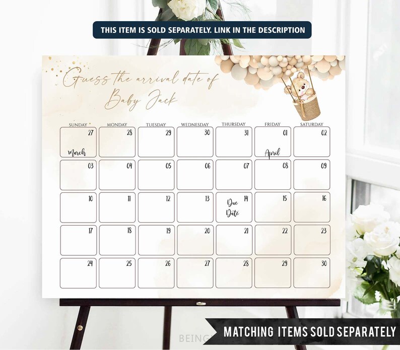 Teddy Bear Baby Shower Favor Tags, Gender Neutral (Editable Template) image 5