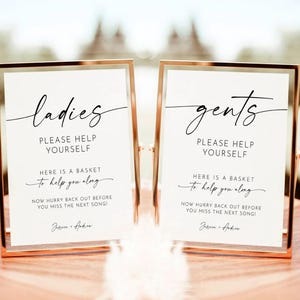 Letrero para baño de boda, letrero para baño de boda, letrero para cesta de baño de boda, letreros imprimibles para boda, letrero para baño de damas y caballeros para descargar
