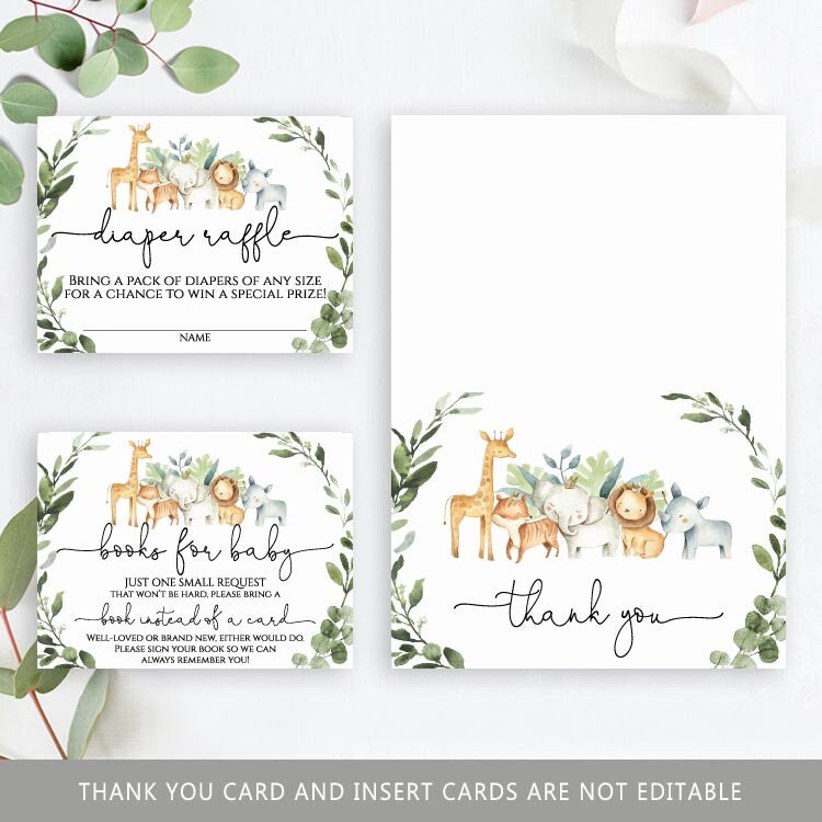 Safari Baby Shower Invitation Boy KIT Baby Shower Invite Kit Etsy