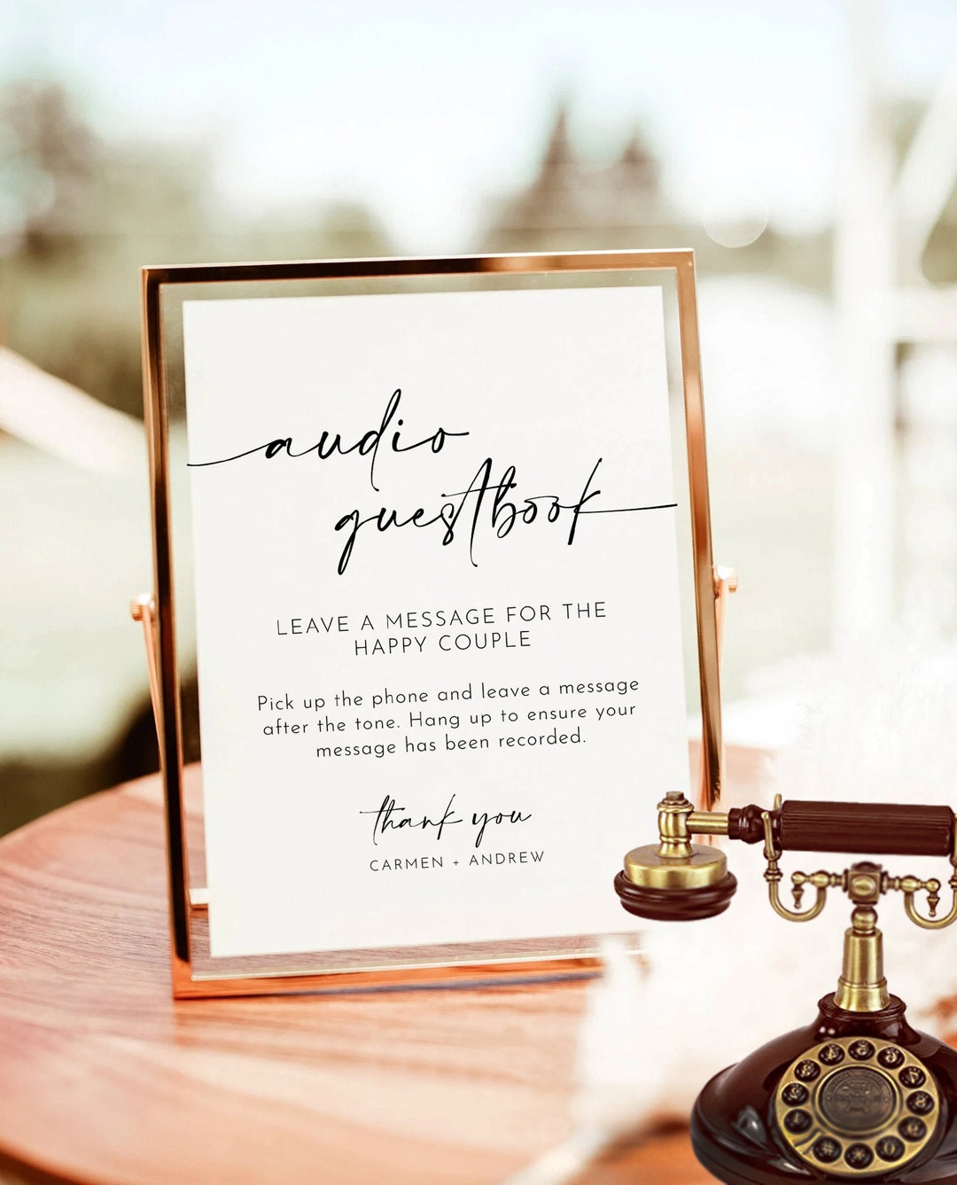 Audio Guest Book Sign, Telephone Guestbook, Leave a Message, Wedding