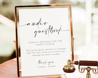 Audio Guest Book Sign, Wedding Phone Template (Digital Download)
