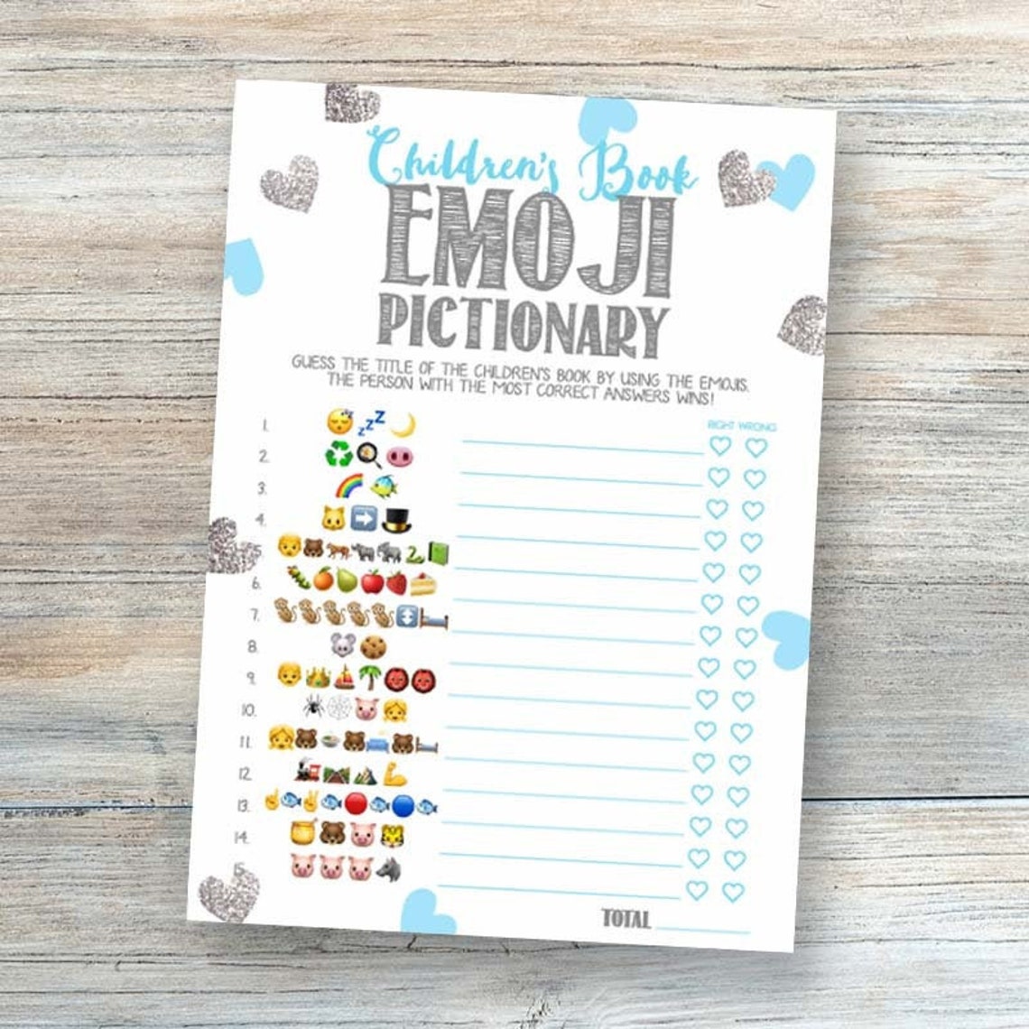 Children's Book Emoji Game Baby Emoji Pictionary Game Etsy