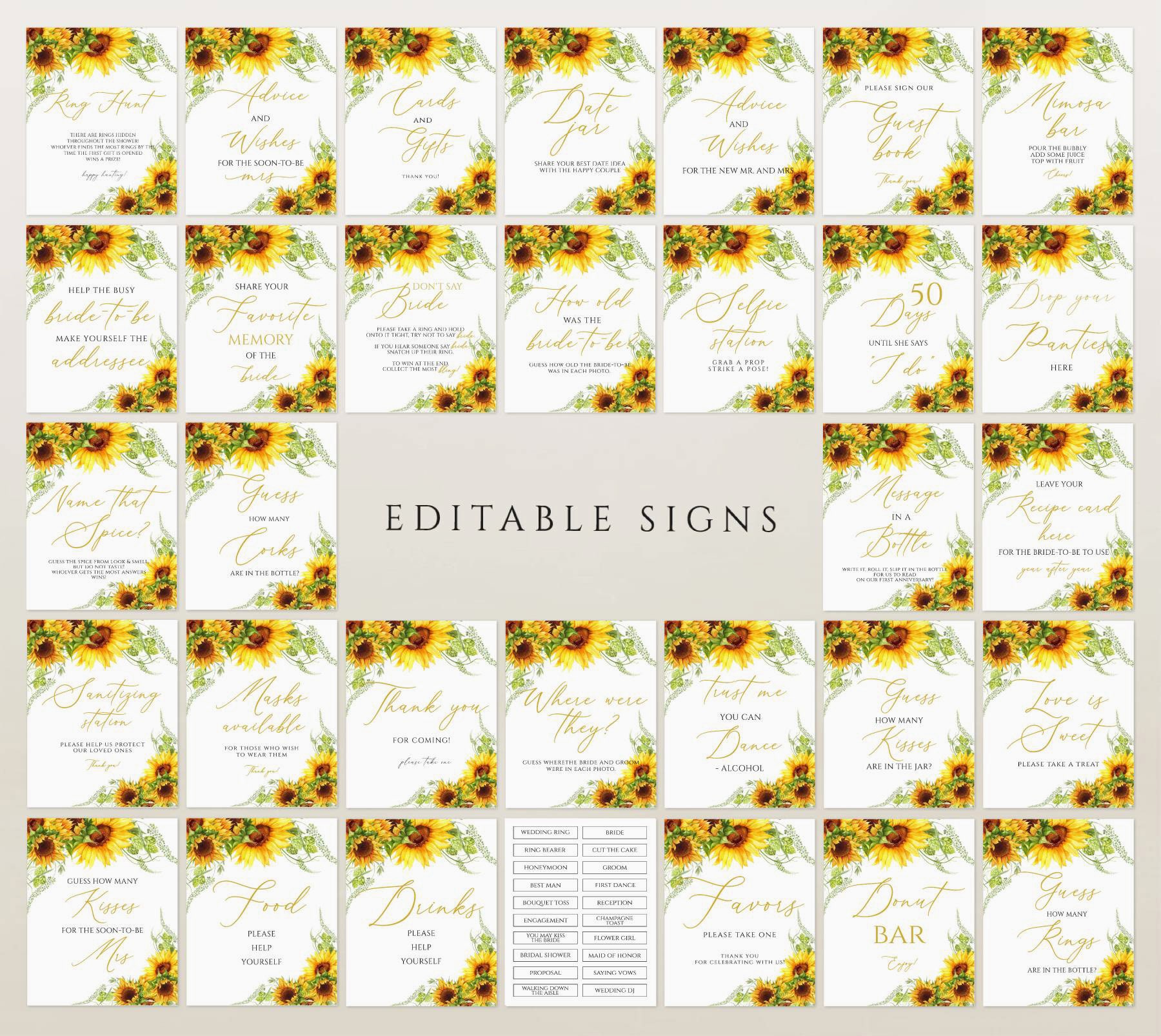 Sunflower Bridal Shower Games Printable Bridal Shower Games - Etsy