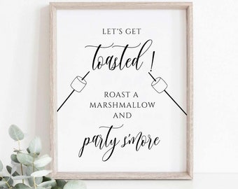 S'more Bar Sign, Rustic Wedding Printable (Digital Download)