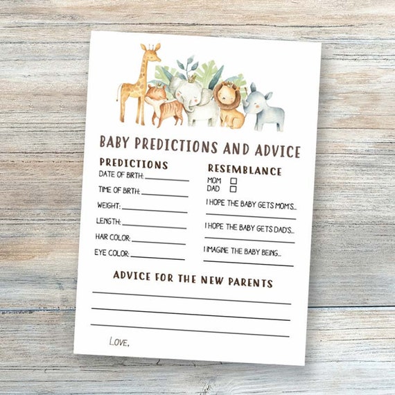 etsy baby prediction cards