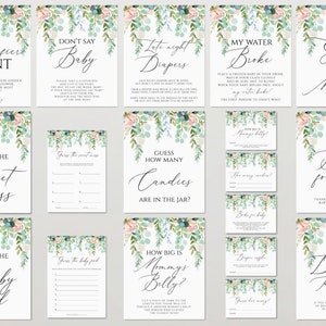 Editable Baby Shower Games Printable, Baby Shower Games Bundle, Baby ...