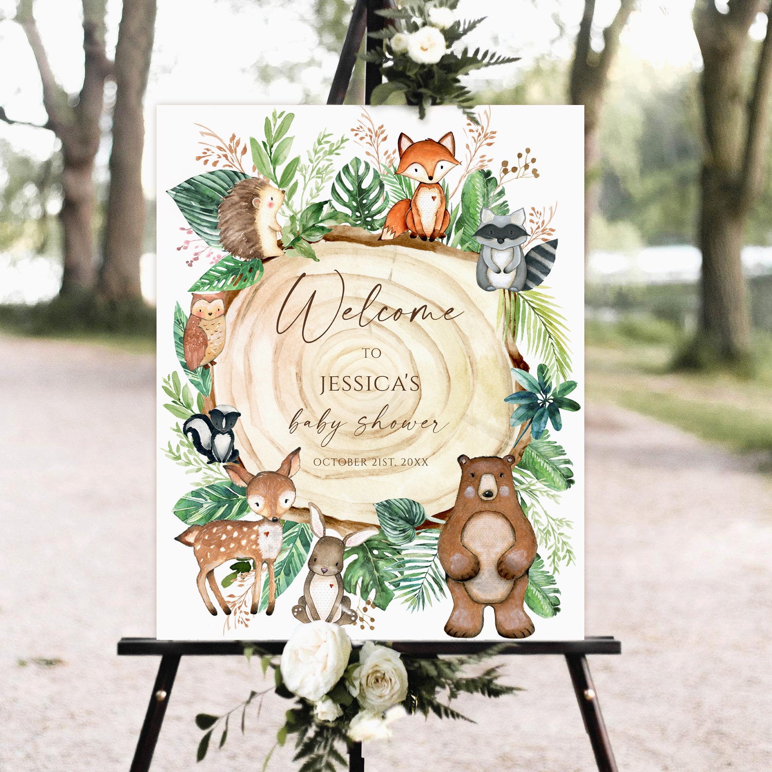 Woodland Baby Shower Sign Sign Baby Shower Etsy