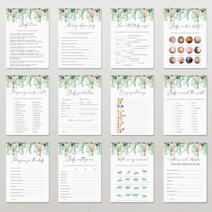Editable Baby Shower Games Printable, Baby Shower Games Bundle, Baby ...