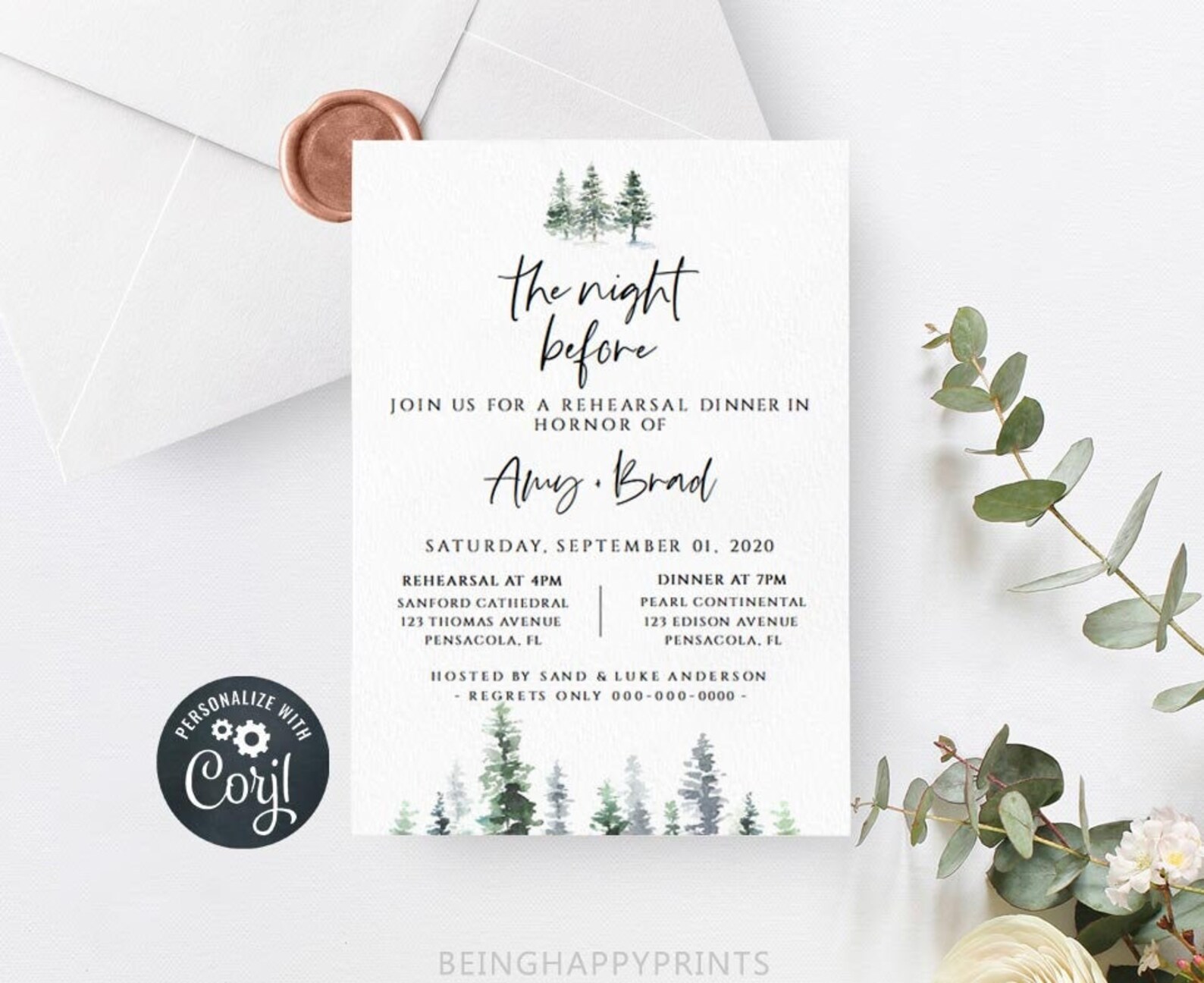 The Night Before Invitation Rehearsal Dinner Invitation | Etsy