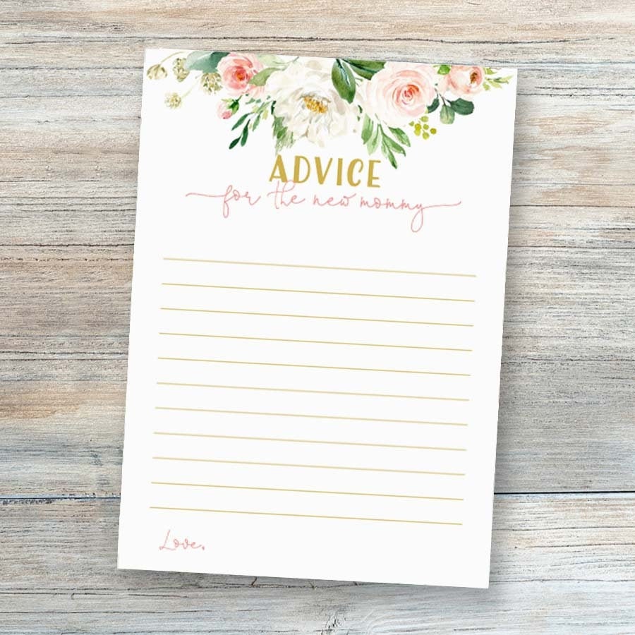 Printable Advice for Mom-To-Be Baby Shower Games Words of | Etsy