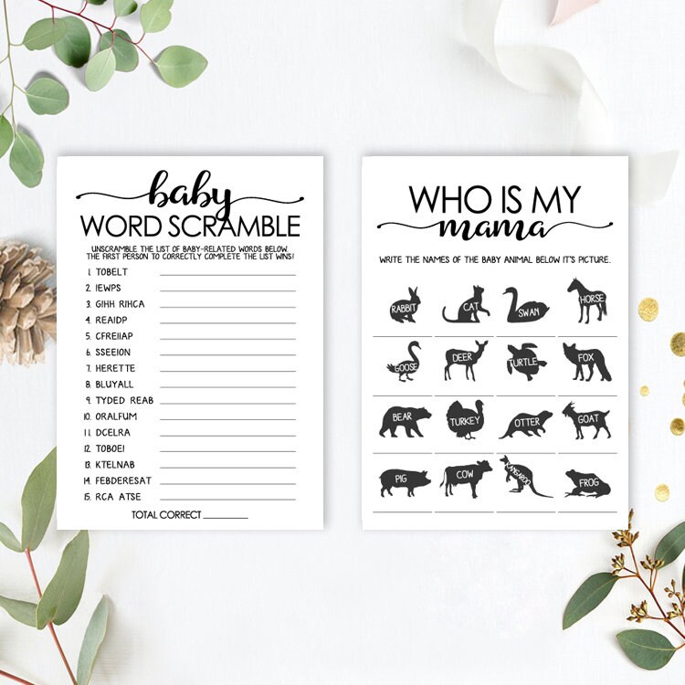 Printable Baby Shower Games Bundle Funny Baby Shower Games | Etsy