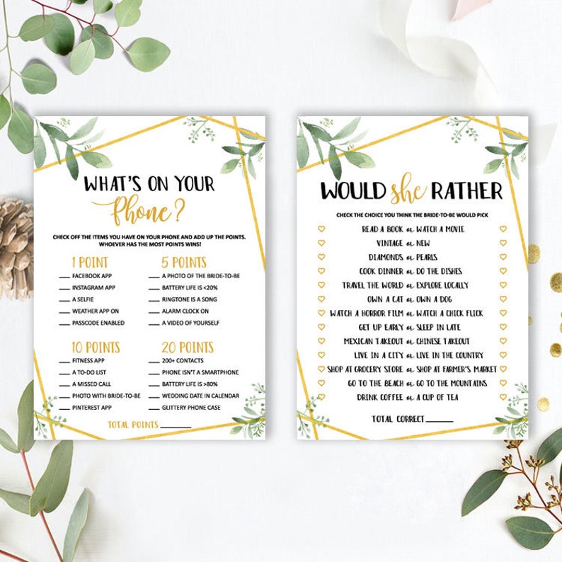 Bridal Shower Games Bridal Shower Games Printable Instant Etsy