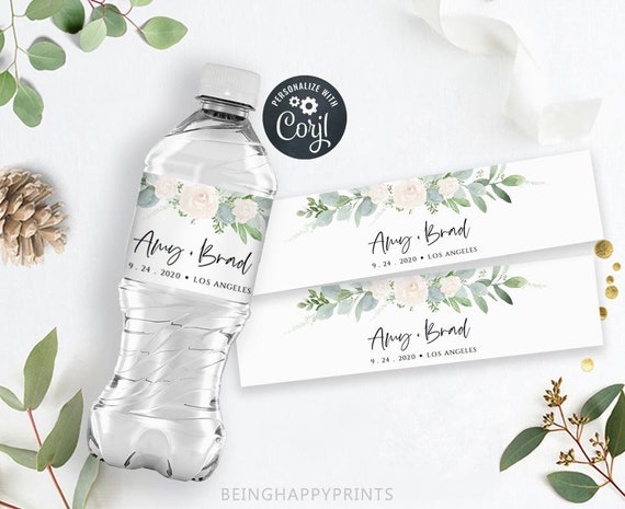 Water Bottle Label Label Template Custom Bridal Shower - Etsy