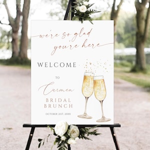 Boho Bridal Brunch Shower Welcome Sign, Brunch and Bubbly Welcome Sign, Bridal Shower Welcome Poster, Boho bridal Shower Welcome Sign